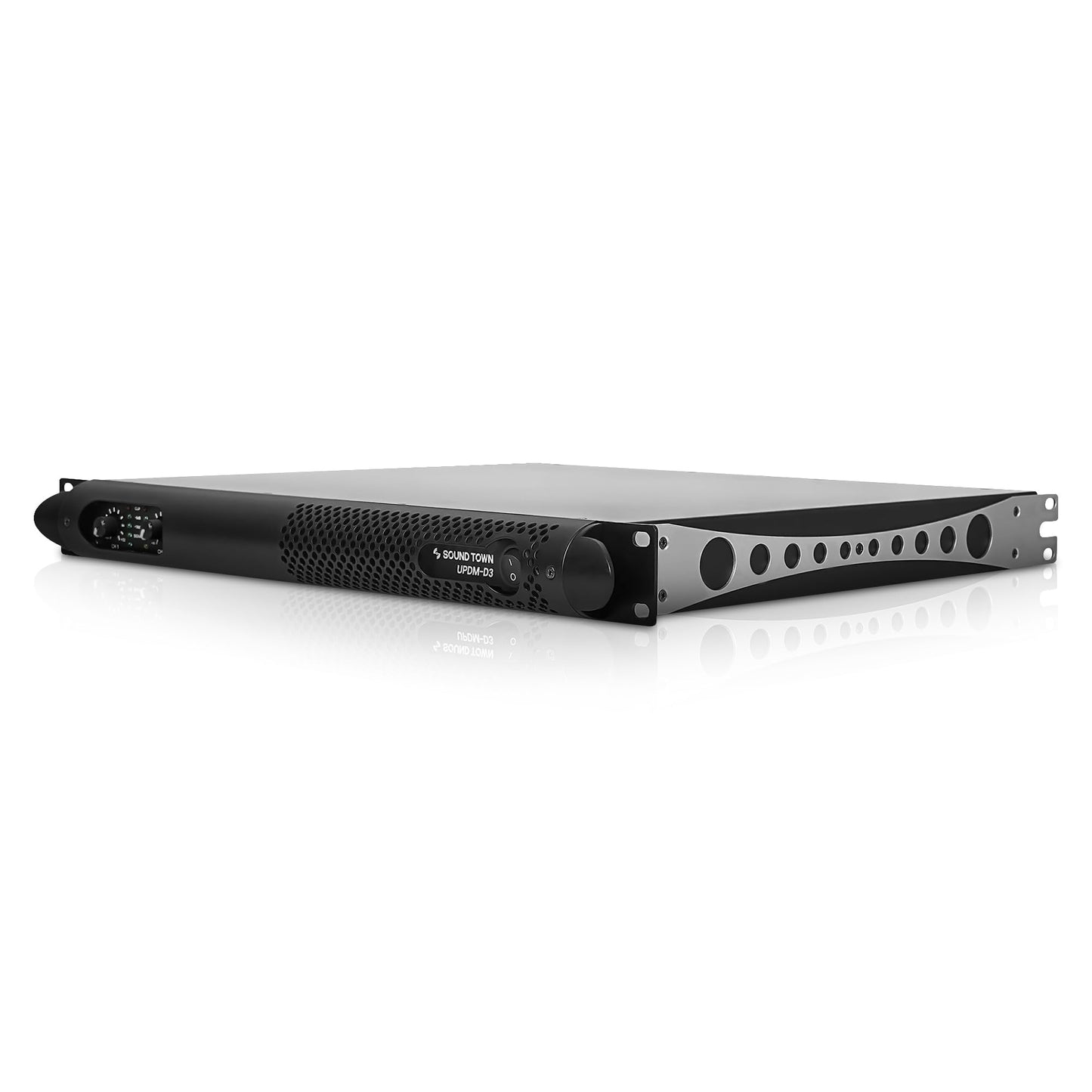 Amplificador de Potencia Sound Town Negro 2 Canales 1150W para Instalación y Conferencia