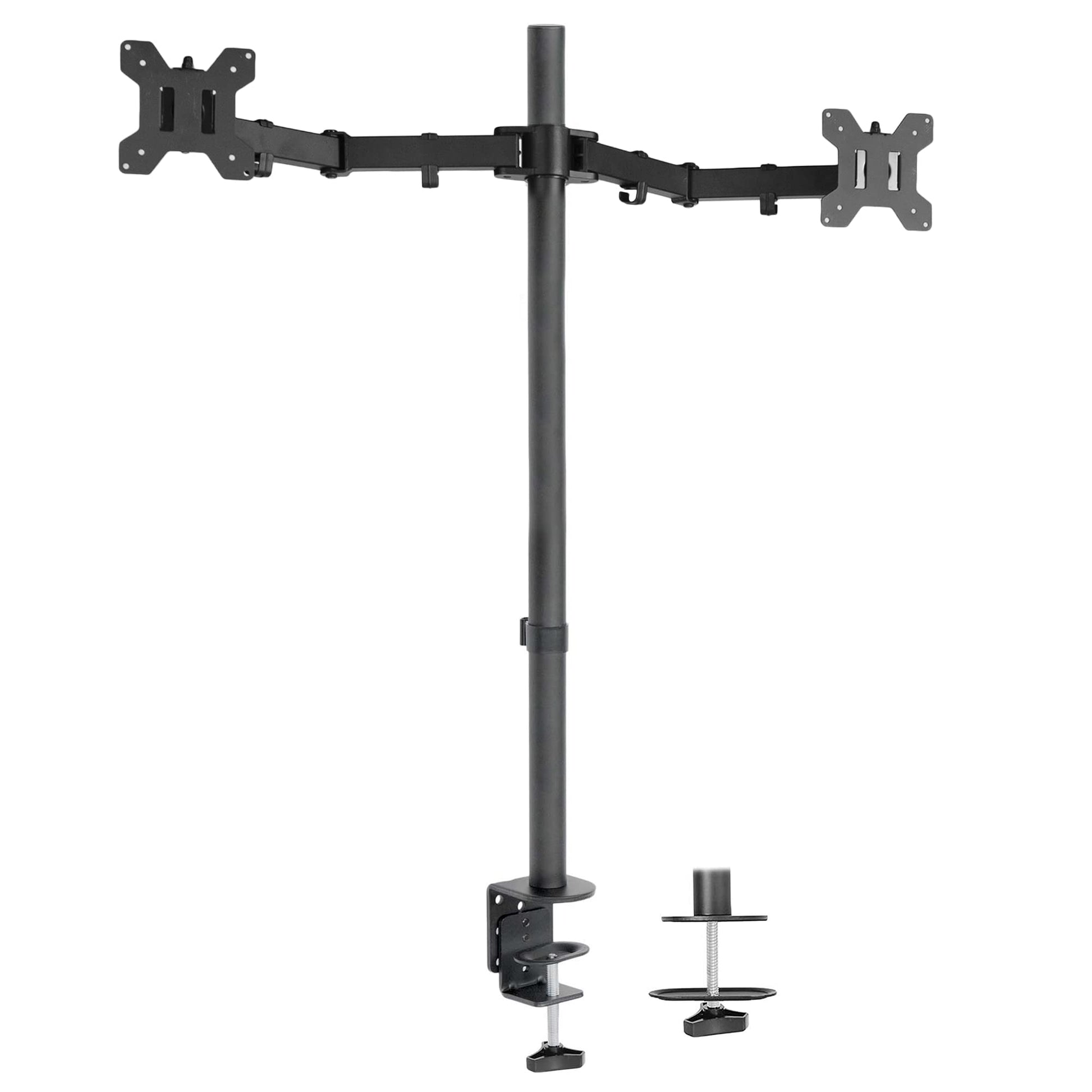 Soporte de Computadora VIVO Negro Extra Alto para Monitor Dual Ajustable hasta 27 Pulgadas