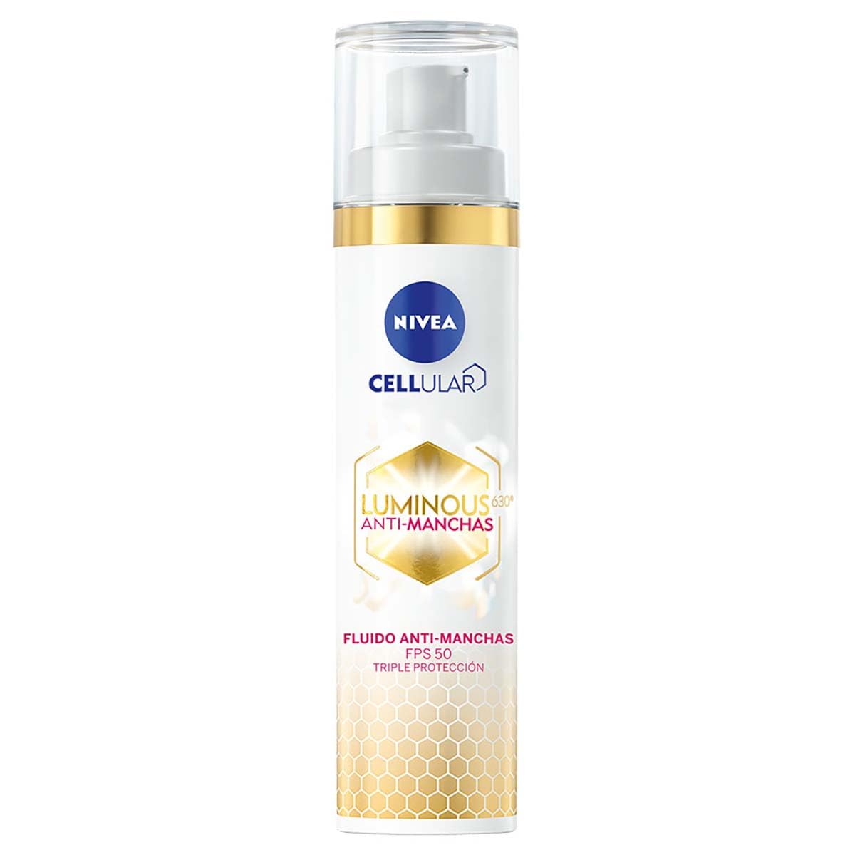 NIVEA Kit Anti-manchas Rutina Facial Luminous 630 (3 piezas), Enriquecida con Ácido Hialurónico Serum facial + Fluido facial con Vitamina E y FPS50 + Contorno de Ojos Anti-ojeras