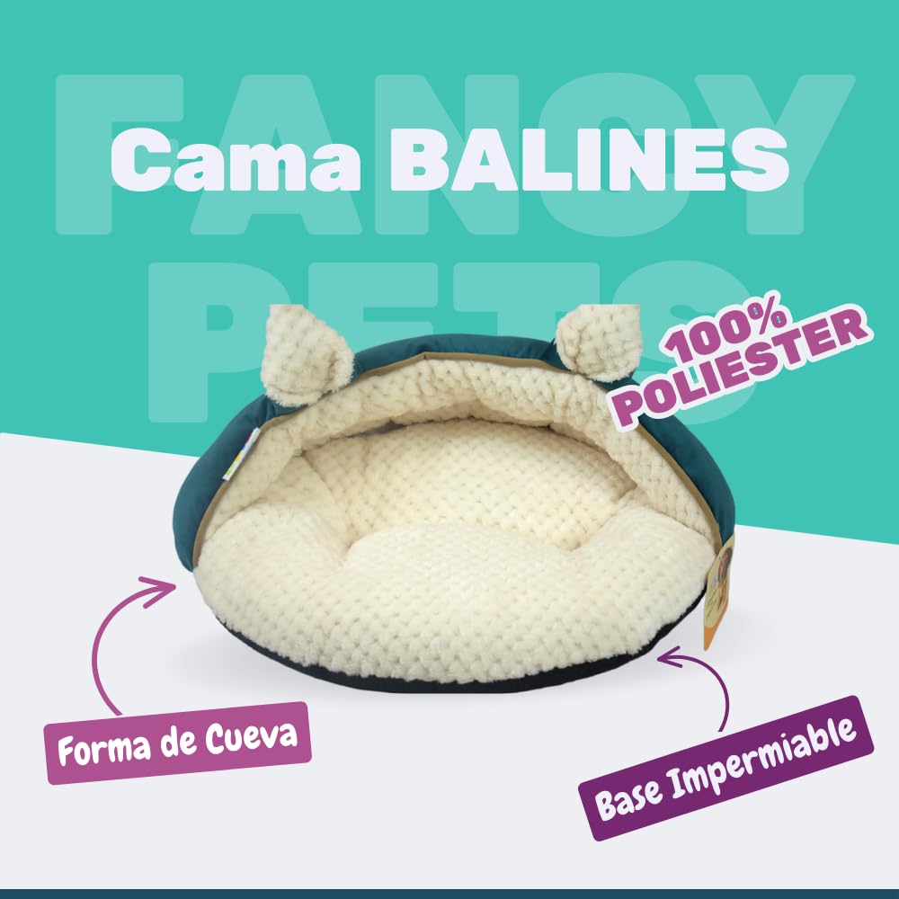 Fancy Pets Cama para Gato Balines Mix – Cueva Acolchada Antideslizante de Poliester para Mascotas