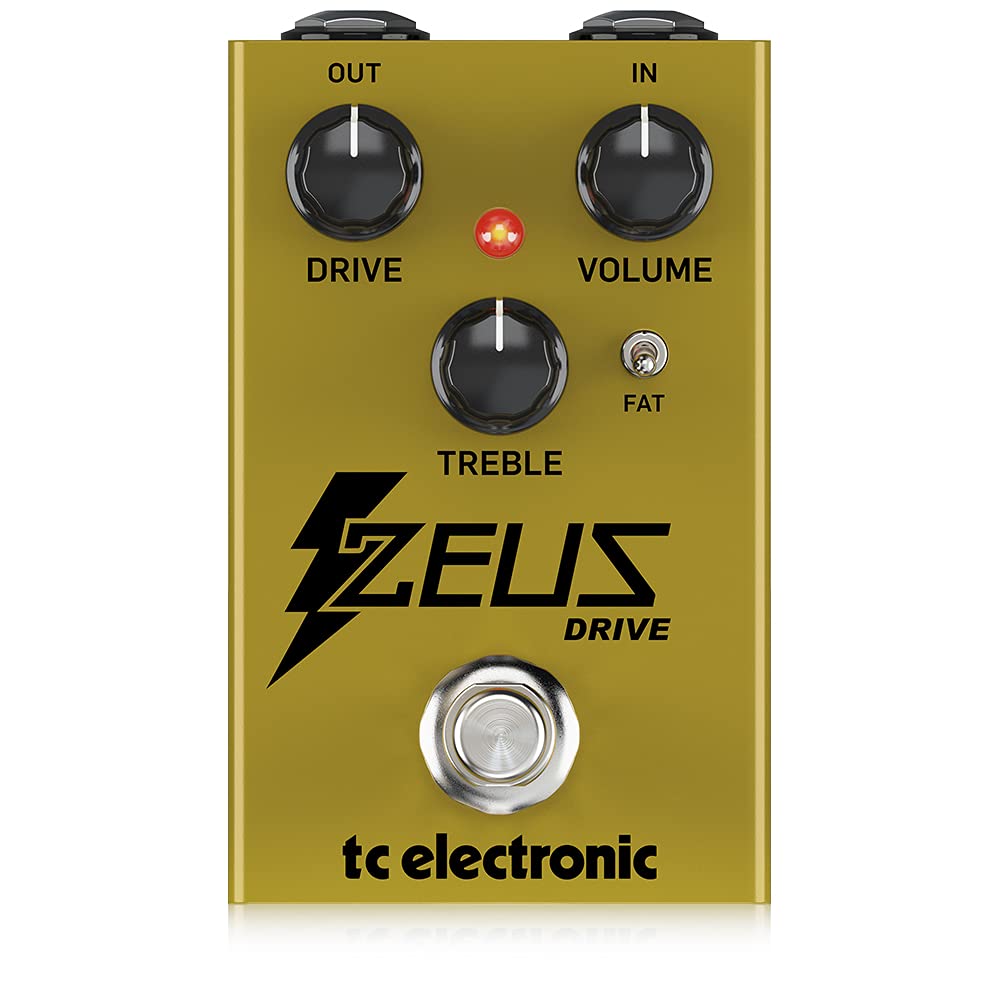 Pedal Overdrive TC Electronic Zeus Drive Dorado con Boost Dinámico y Bypass Opcional
