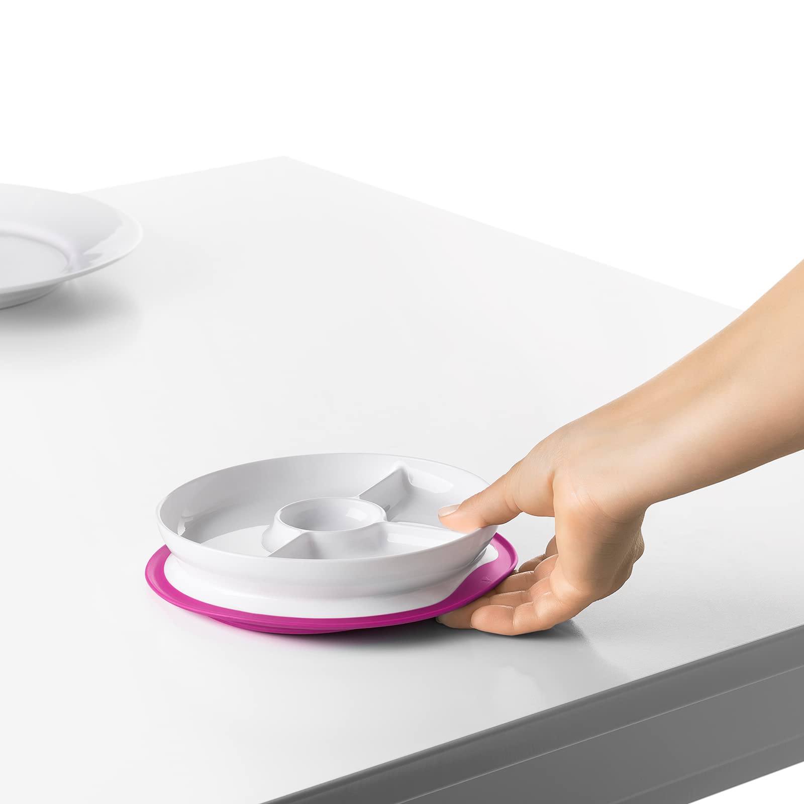 Plato Dividido OXO Tot Rosa Stick & Stay