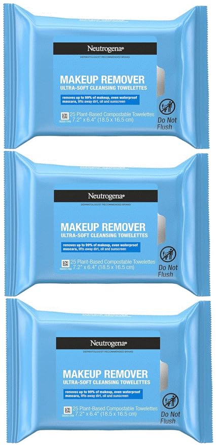 Neutrogena Toallas Desmaquillantes, 25 Count, 3 Pack