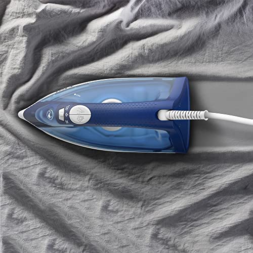 Plancha de Vapor T-fal Azul Blanca con Suela Duraglide XL