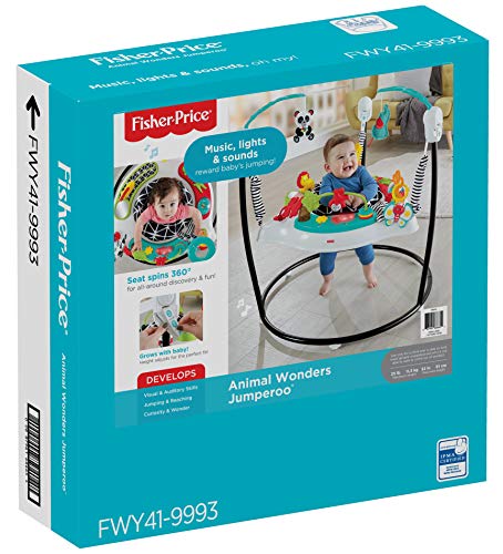 Fisher-Price Baby Bouncer - Centro de actividades musicales de pétalos rosados con luces y juguetes de desarrollo