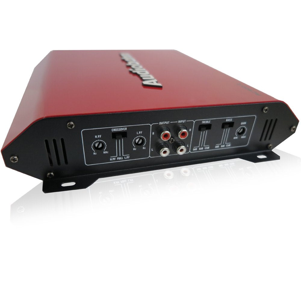 Audiobahn Amplificador de 2 Canales Color Rojo.