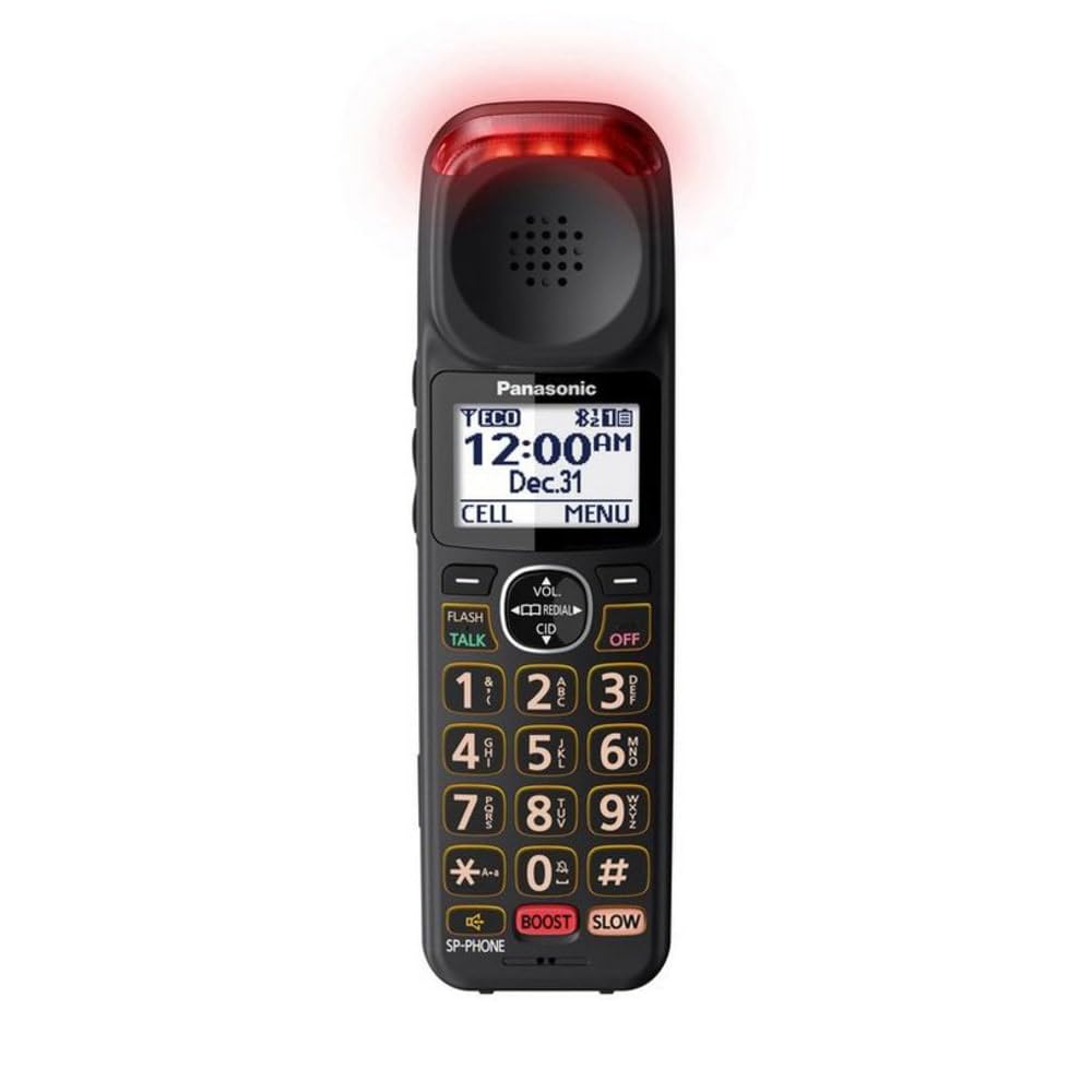 Panasonic KX-TGM430B Link2Cell Amplificador de Bluetooth teléfono inalámbrico con contestadora, 1 Auricular, Negro, Auricular Adicional Opcional para KX-TGM430B, Negro