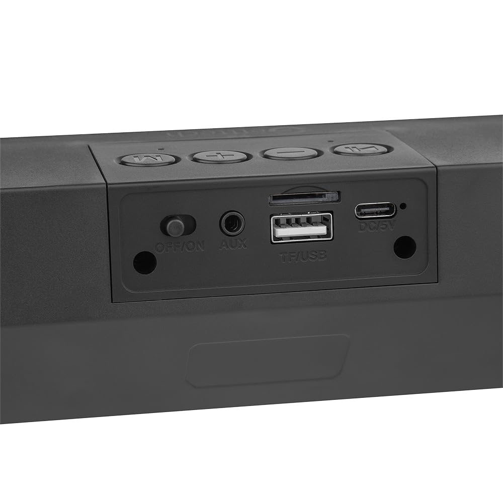 Barra de Sonido Bluetooth 5.0 Inalámbrico Iluminación RGB, micrófono Incorporado, Lector de memorias USB y Micro SD, Plug 3.5 mm Auxiliar, Sound Bar PC/TV/Videojuegos, Manos Libres. 2x3W GUS-MSRBT-01