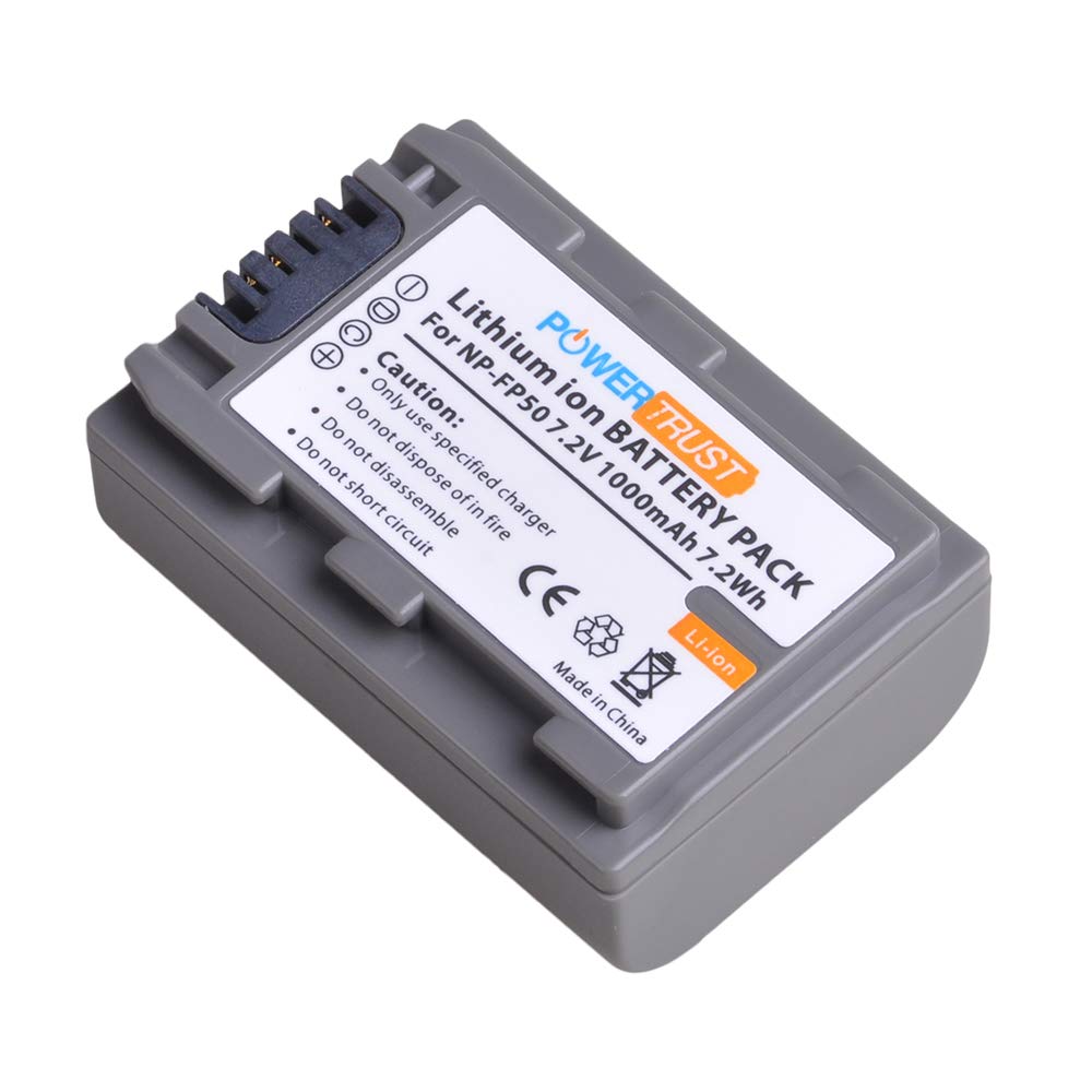 Batería y Cargador Dual PowerTrust NP-FP50 Series DCR-HC30 40 43E 65 85 94E 96 DCR-SR30 40E 50E 60E 70E 80E