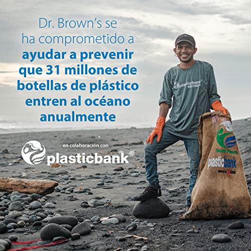 Dr. Brown's Opciones anticólicos + biberones estrechos, 0 m+ nivel 1 pezón – botella para reducir los cólicos, paquete de 4, 8 onzas, diseños de aventura de ensueño