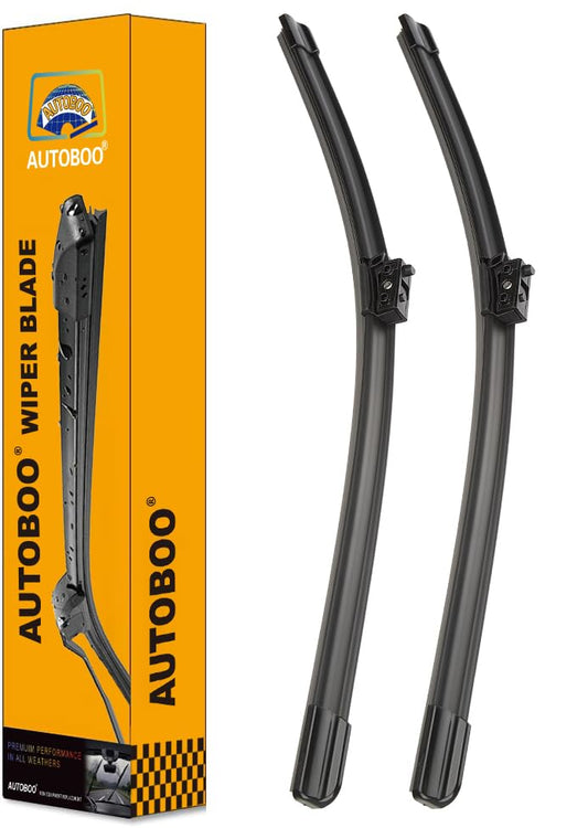 AUTOBOO - Hojas de repuesto de limpiaparabrisas de 24 pulgadas + 19 pulgadas, calidad original de fábrica (paquete de 2)