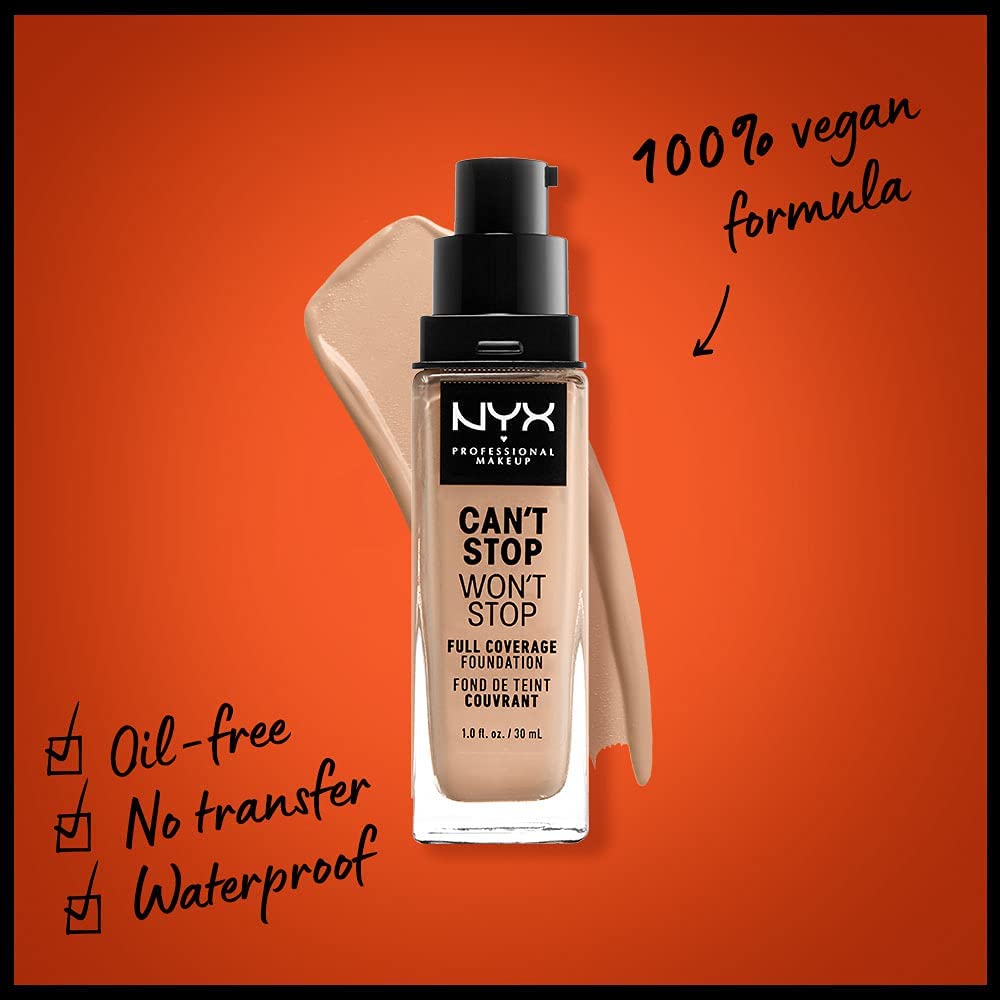 NYX Professional Makeup, Can´t Stop Won´t Stop, Base de Maquillaje, Natural