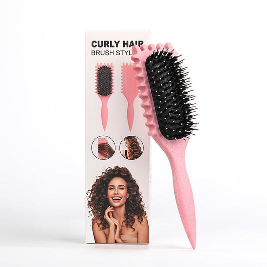 Cepillo Para Cabello Rizado Para Mujeres,Bounce Curl Brush,Cepillo Para Rizos,Cepillo Cabello Rizado,Peine Para Cabello Rizado,Cepillo Definidor De Rizos Bounce Curl,Cepillo 3d Para Rizos (Rosa)