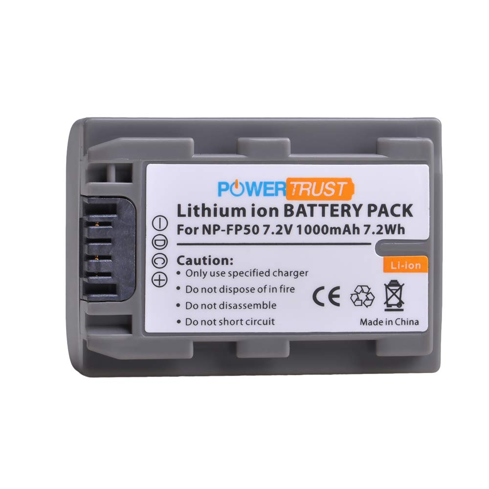 Batería y Cargador Dual PowerTrust NP-FP50 Series DCR-HC30 40 43E 65 85 94E 96 DCR-SR30 40E 50E 60E 70E 80E