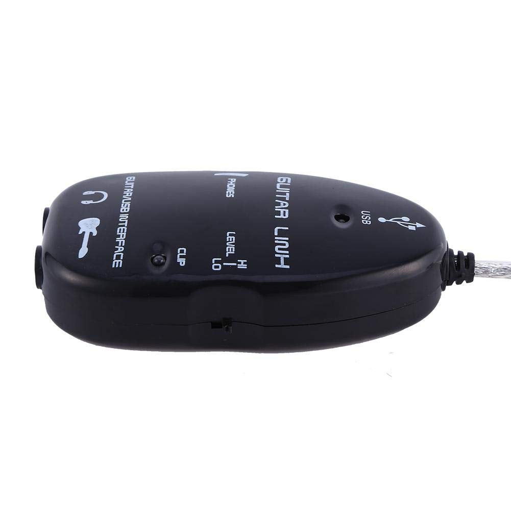 Crisis Interfaz Easy Link Guitar Link, Adaptador de Guitarra con Cable de Interfaz, Cable de Guitarra a USB USB Guitar Link para PC Adaptador de grabación Aprendizaje y práctica
