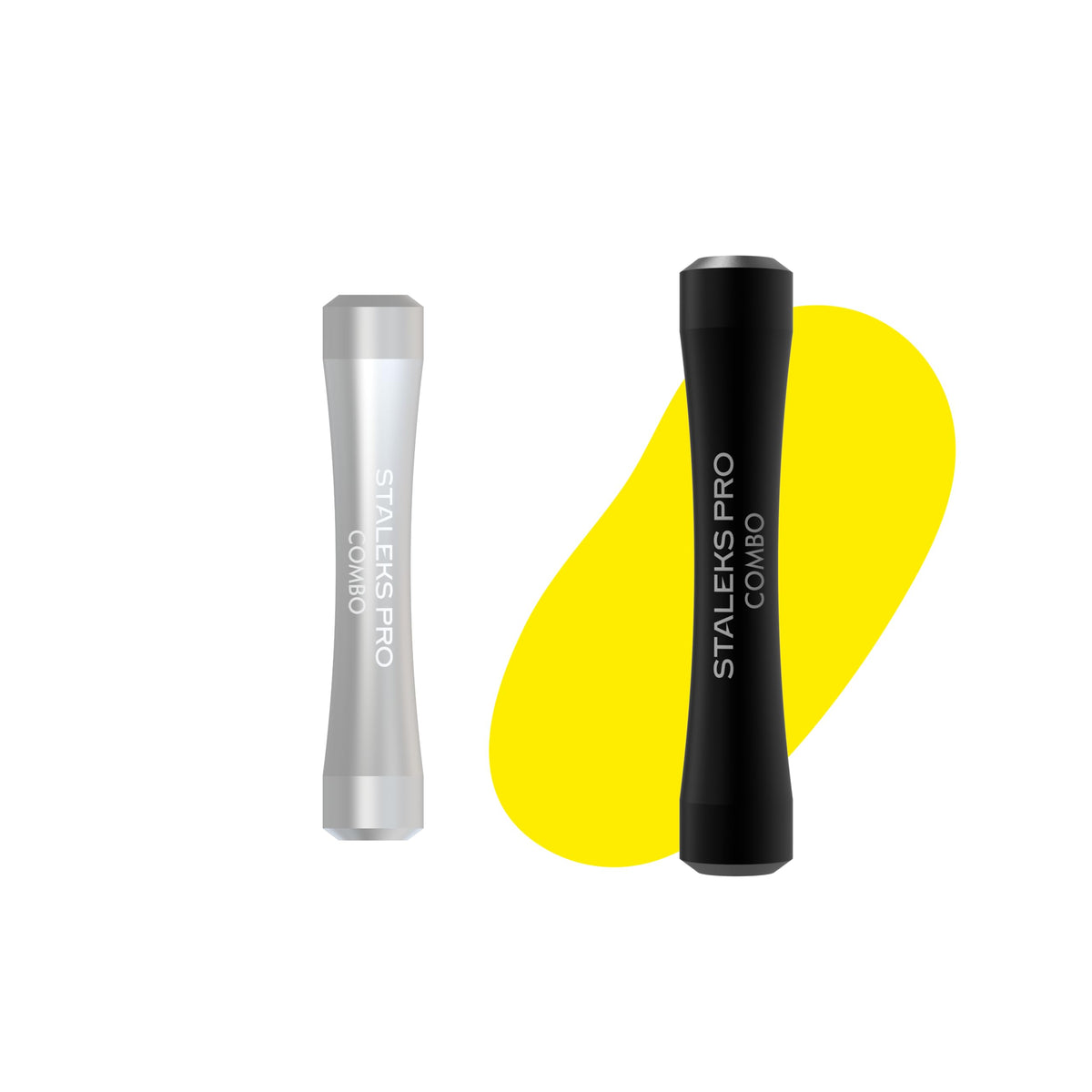 Staleks Combo Uniq 10B Mango Negro – Base Empujadora Modular Para Piezas De Trabajo Reemplazables – Diseño Ergonómico Y Ligero De Aluminio Para Profesionales De Uñas