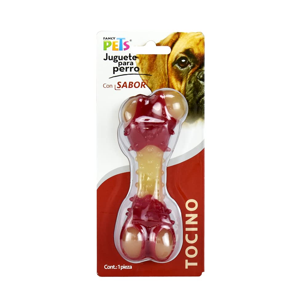 Fancy Pets Juguete Dental en Forma de Hueso con Sabor Tocino Tamaño Mediano para Perro