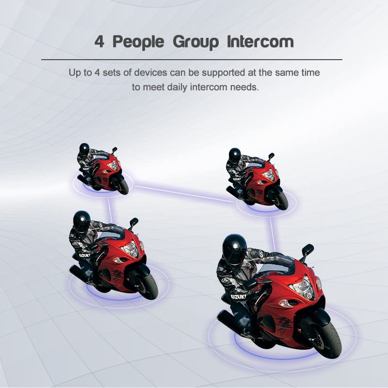 Auricular Bluetooth Casco Motocicleta MIMIRACLE V4 Plus Negro Intercom para Moto Impermeable IP65 1500M 4 Jinetes