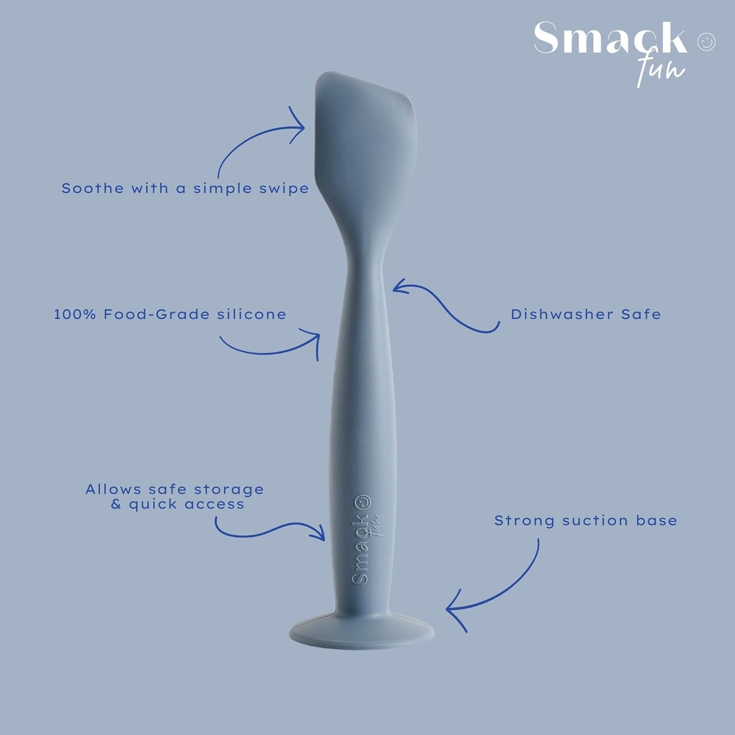 Smack Fun Aplicador de crema para pañal de silicona suave con base de succión | Espátula para crema para la dermatitis del pañal | Elementos esenciales para la bolsa de pañales (Tradewinds)