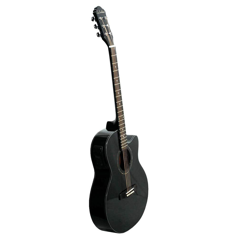 LA SEVILLANA Guitarra Electroacústica para Folk FO-300CEQ color negro