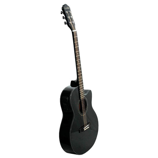LA SEVILLANA Guitarra Electroacústica para Folk FO-300CEQ color negro