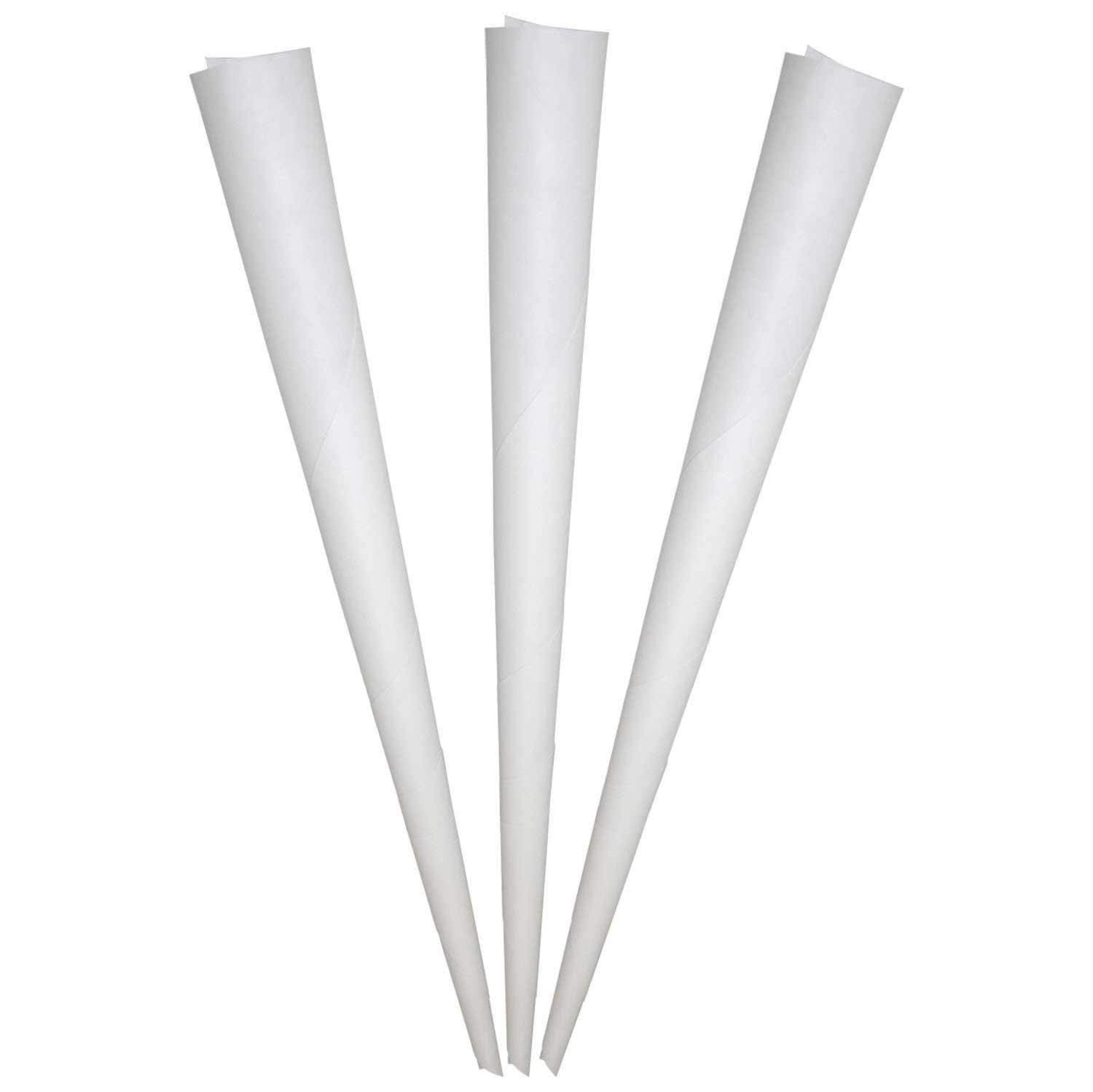 Concession Essentials - Conos de algodón para caramelo, paquete de 100 unidades de conos de algodón Conos de papel blanco (blanco)