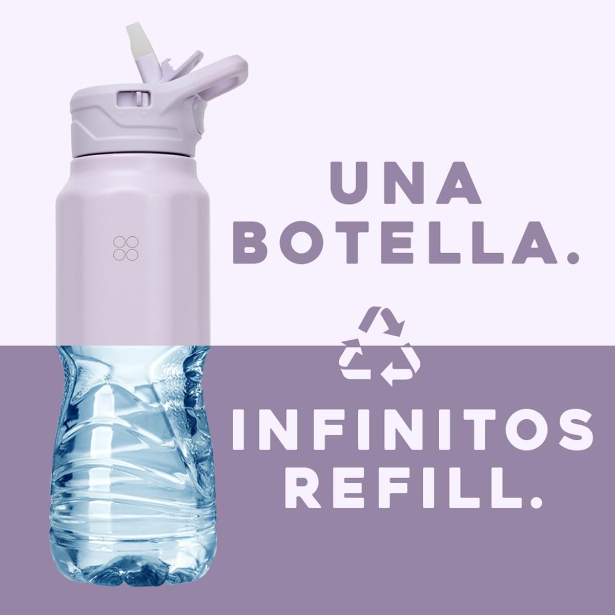 Termo de Acero Inoxidable BUFFER FLASK Soaked Lilac Antigoteo Hermético 700ml