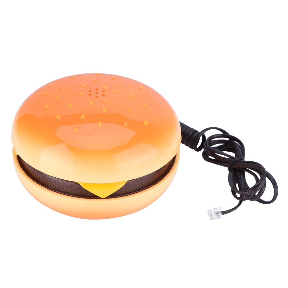 Pomya Teléfono con Cable, teléfono de Escritorio con Cable Teléfono Fijo Novedad Emulational Hamburguesa Teléfono Cable Teléfono Fijo para la decoración del Hotel en el hogar