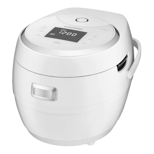 CUCKOO CR-1020F - Arrocera Micom de 10 tazas (sin cocinar) y 20 tazas (cocinada) con olla interior antiadherente, 16 opciones de menú, visualización LCD, tecnología lógica difusa, limpieza automática