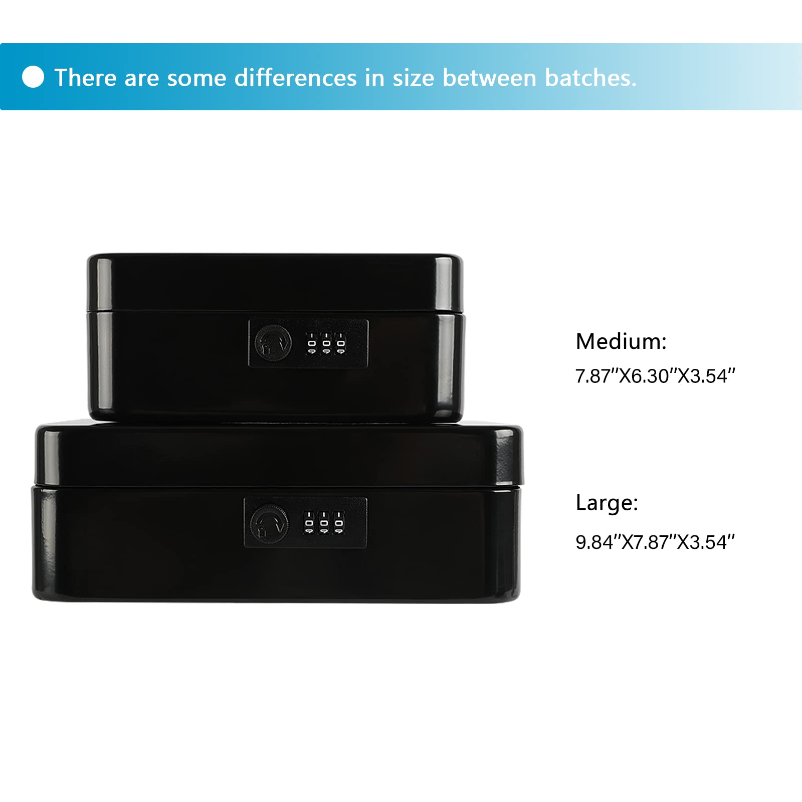 Caja Fuerte de Acero Xydled Negro Grande con Cerradura de Combinación y Bandeja Extraíble para Monedas