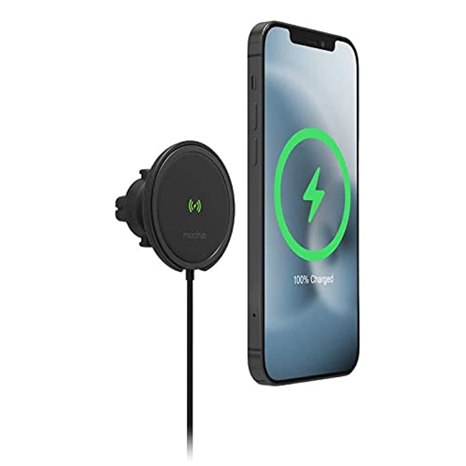 Cargador Universal Mophie Snap+ Negro inalámbrico de 15 W con posicionamiento magnético Compatible con Magsafe