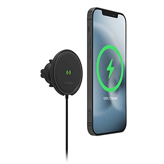 Cargador Universal Mophie Snap+ Negro inalámbrico de 15 W con posicionamiento magnético Compatible con Magsafe
