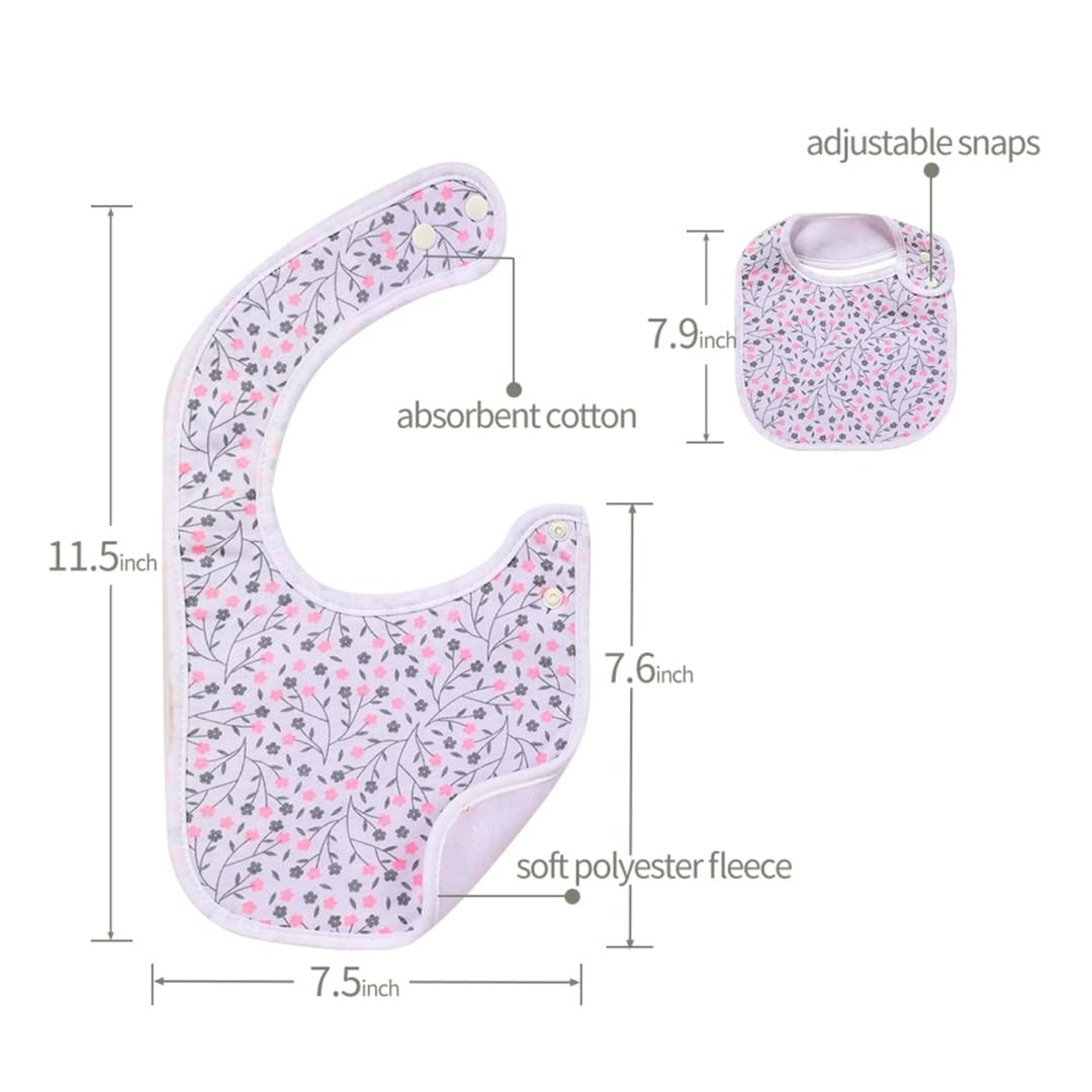 Gelisite - Paquete de 7 baberos absorbentes de algodón para bebé para la dentición