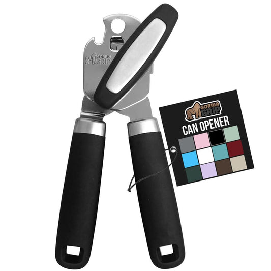 Abrelatas Manual de Gorilla Grip Negro con Borde Suave y Mango Ergonómico Resistente al Óxido
