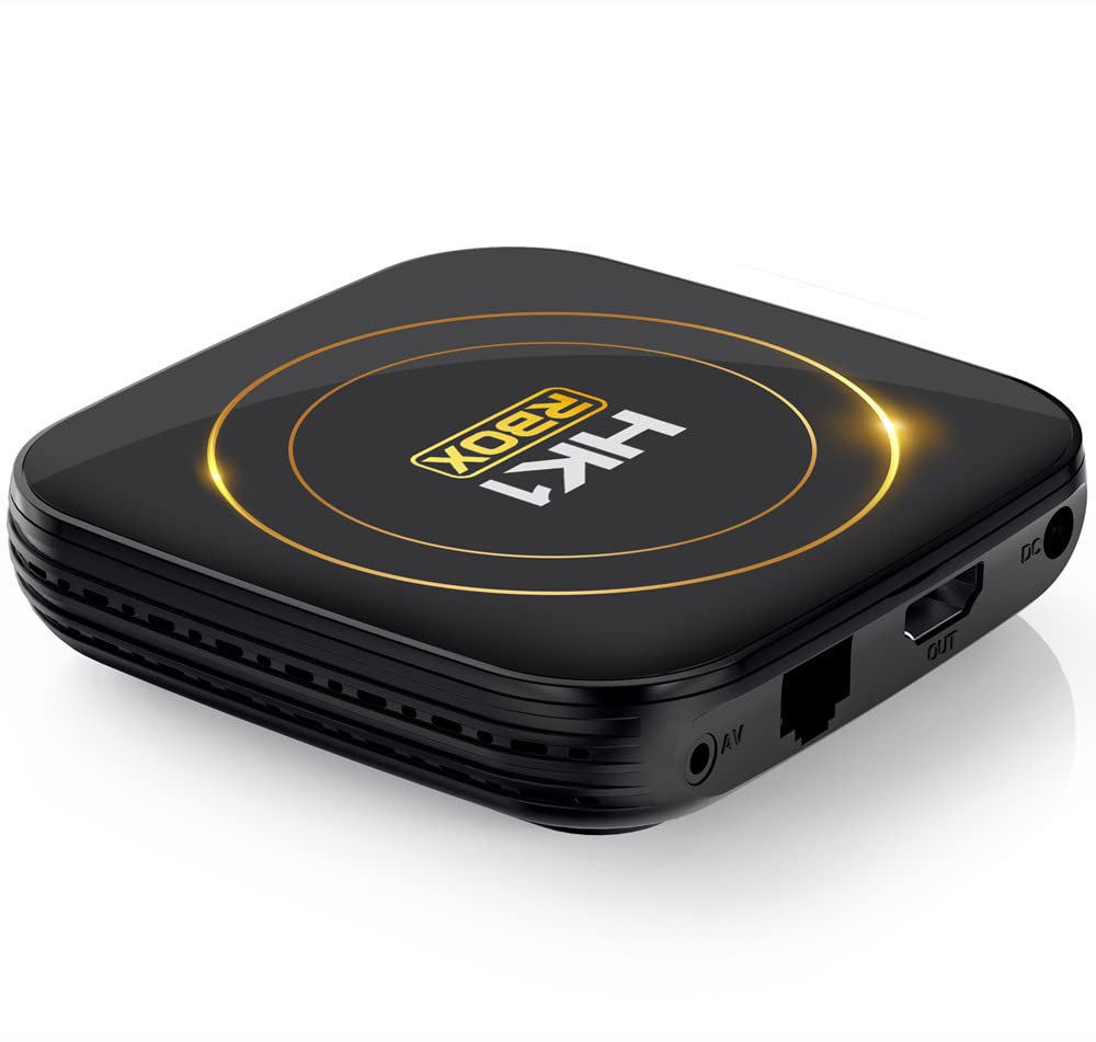 Caja de TV Android 12.0, HK1 RBOX 4 GB RAM 64 GB ROM H618 Quad-Core 64 bits CPU compatible con WiFi6 Dual 2.4G/5.8GHZ Ethernet BT4.2 4K 6K HDR10+ Ultra HD Smart Home Player