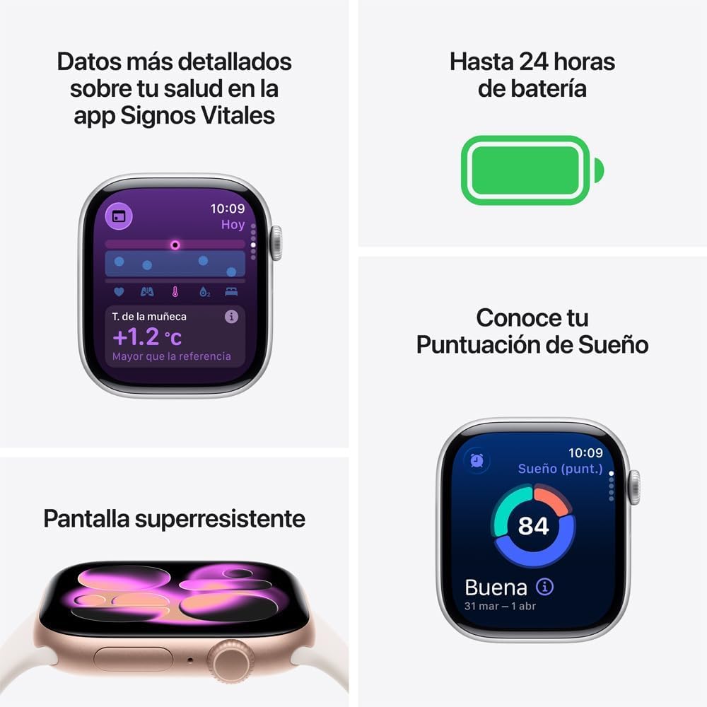 Reloj Inteligente Apple Watch Series 11 Titanio Pizarra Correa Deportiva Negra Reacondicionado