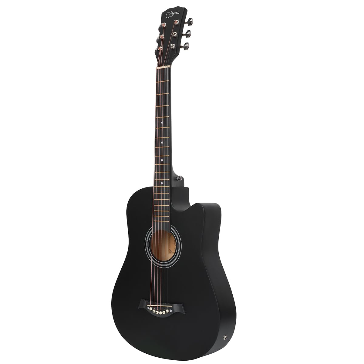 38 inch Electroacústica Guitarra Guitarra acustica con Afinadores,Correas,Cuerdas para Instrumentos,Plumillas,Cable amplificador guitarra,soul,Fundas para Guitarras 3/4(Black2)