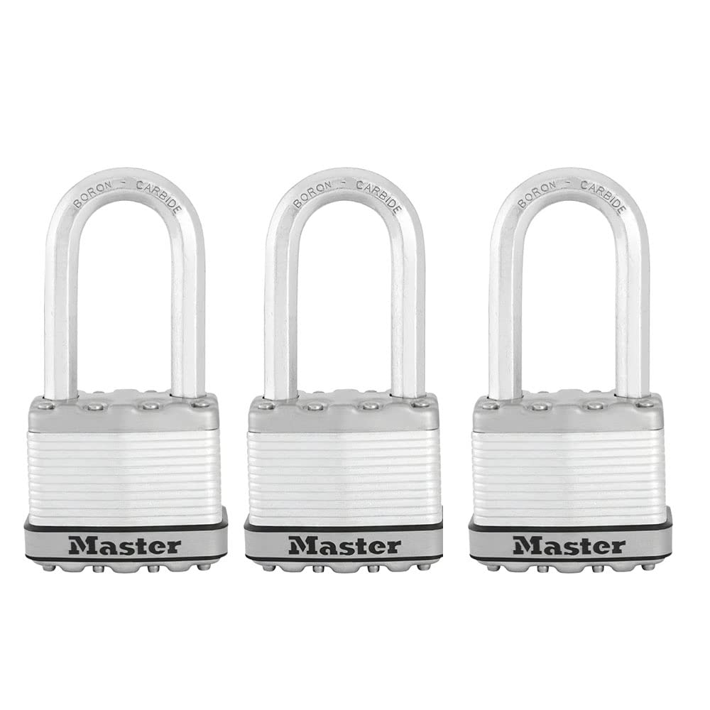 Candado Laminado Master Lock Magnum Acero Shackle 4.45 cm paquete de 3