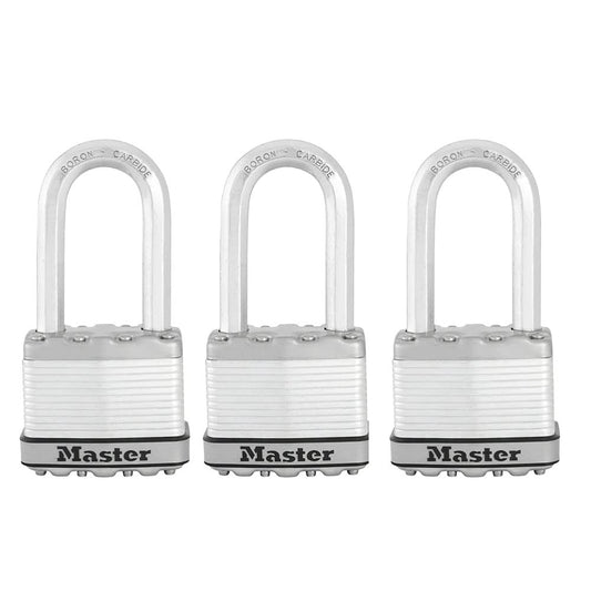 Candado Laminado Master Lock Magnum Acero Shackle 4.45 cm paquete de 3