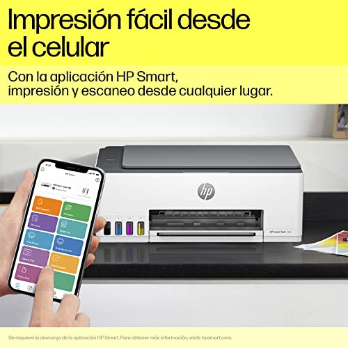 HP Impresora Multifuncional Smart Tank 580, Tinta Continua, Color, Wi-Fi, Dúplex (Doble Cara) Manual, Impresión Desde Smart App, 2 años de Garantía (1F3Y2A)