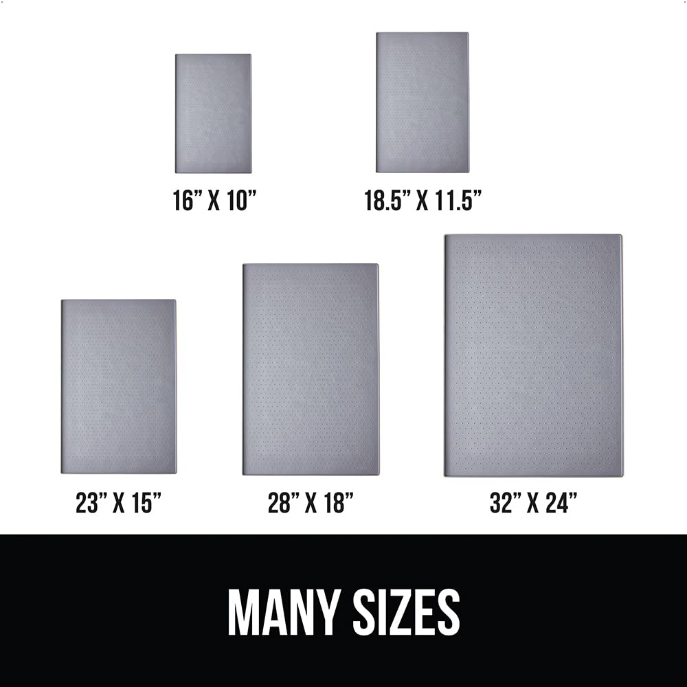 Gorilla Grip 100% Impermeable con Borde Elevado, Alfombrilla de alimentación de Silicona para Mascotas, sin BPA, Las Alfombrillas para Comida para Perros y Gatos contienen derrames, 16x10, Gray