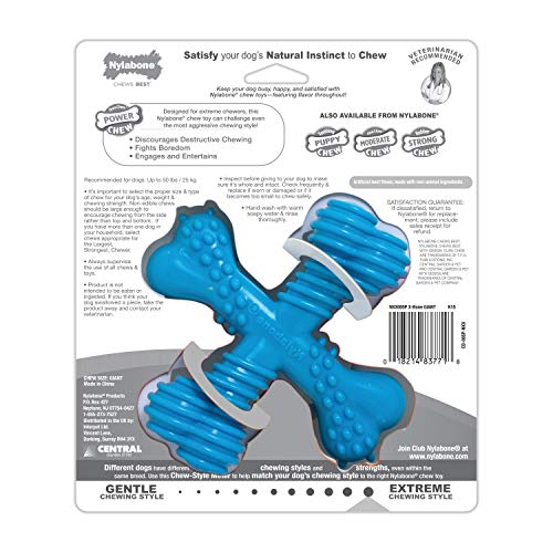 Juguete para Masticar Nylabone Dura Chew "X" Sabor Res para Perro
