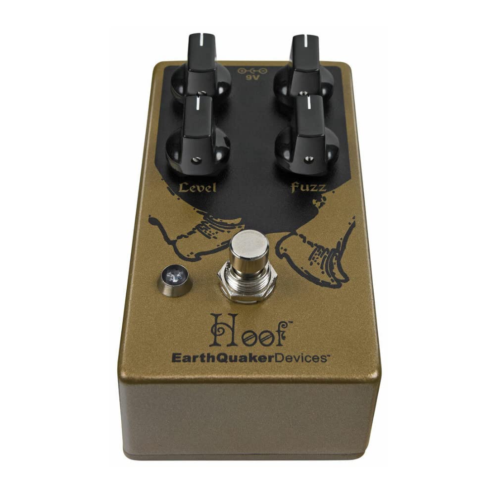 EarthQuaker Devices - Amplificador de potencia; unidad de efectos de distorsión, Hoof Fuzz V2, Dorado, Version 2