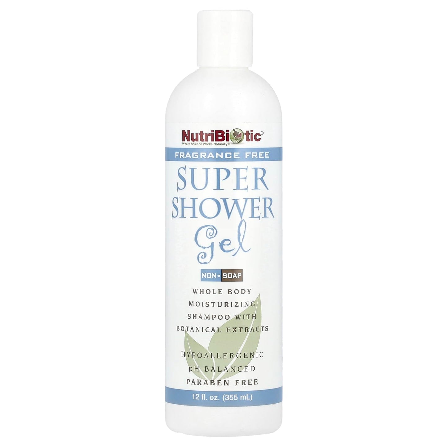 Nutribiotic Super Shower Gel, Fragrance Free, 12 Fluid Ounce by Nutribiotic
