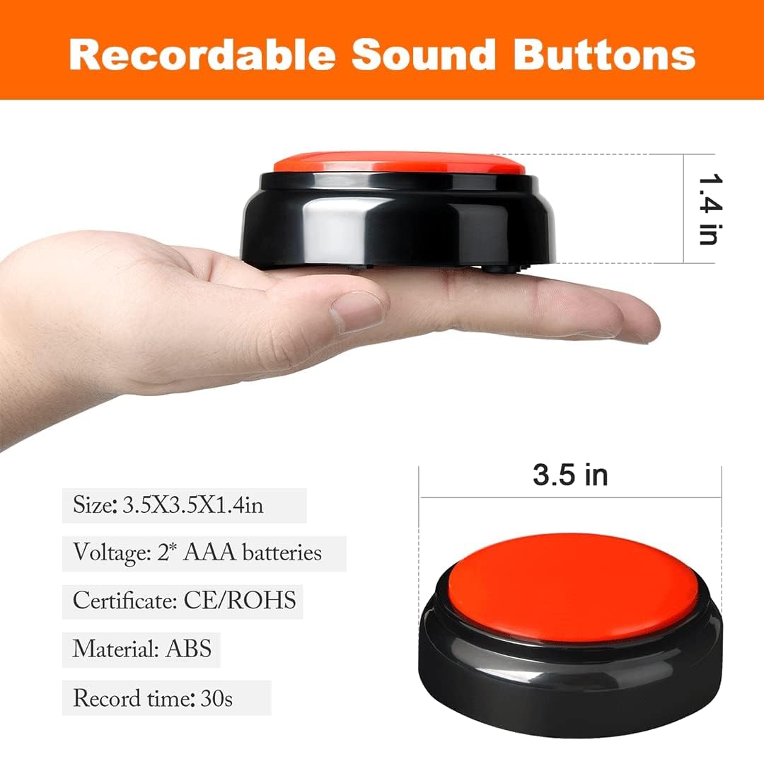 Botón de Grabación de Voz para Videojuegos Grabable Rojo