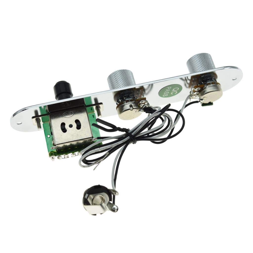 Dopro - Placa de control precableada de 3 vías con arnés de cableado para guitarras Fender Tele/Telecaster cromado