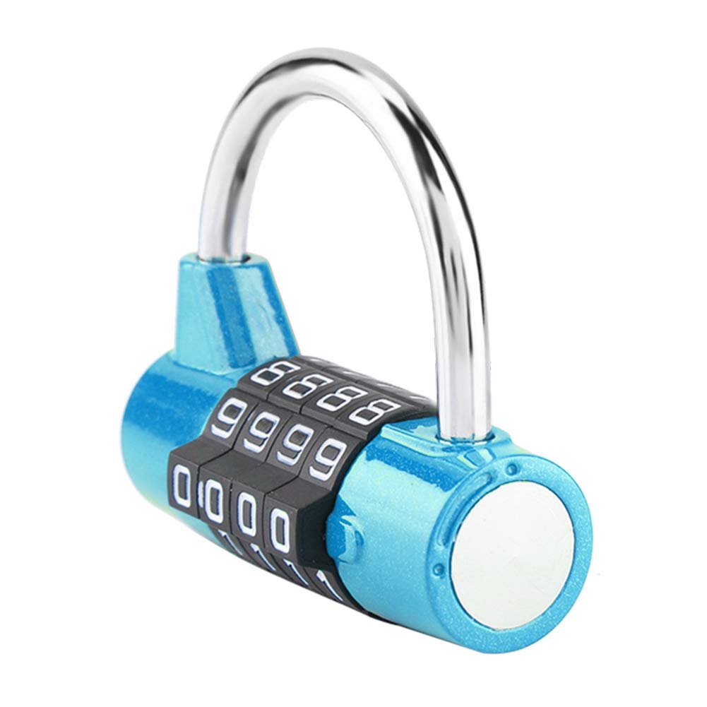 Candado de combinación con 4 números de marcado, gabinete de casa Caja de viaje Gimnasio Locker Código de seguridad Bloqueo(Blue)