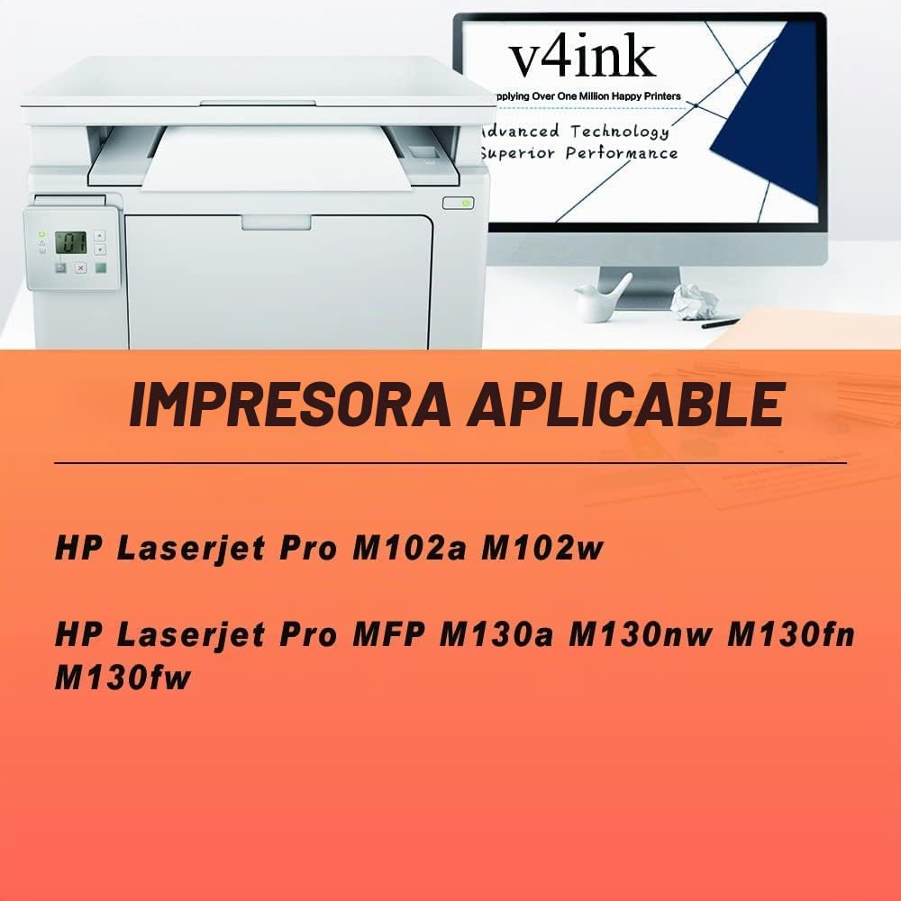 Cartucho de Tóner v4ink Negro Compatible para Impresora HP 17A 1 Paquete
