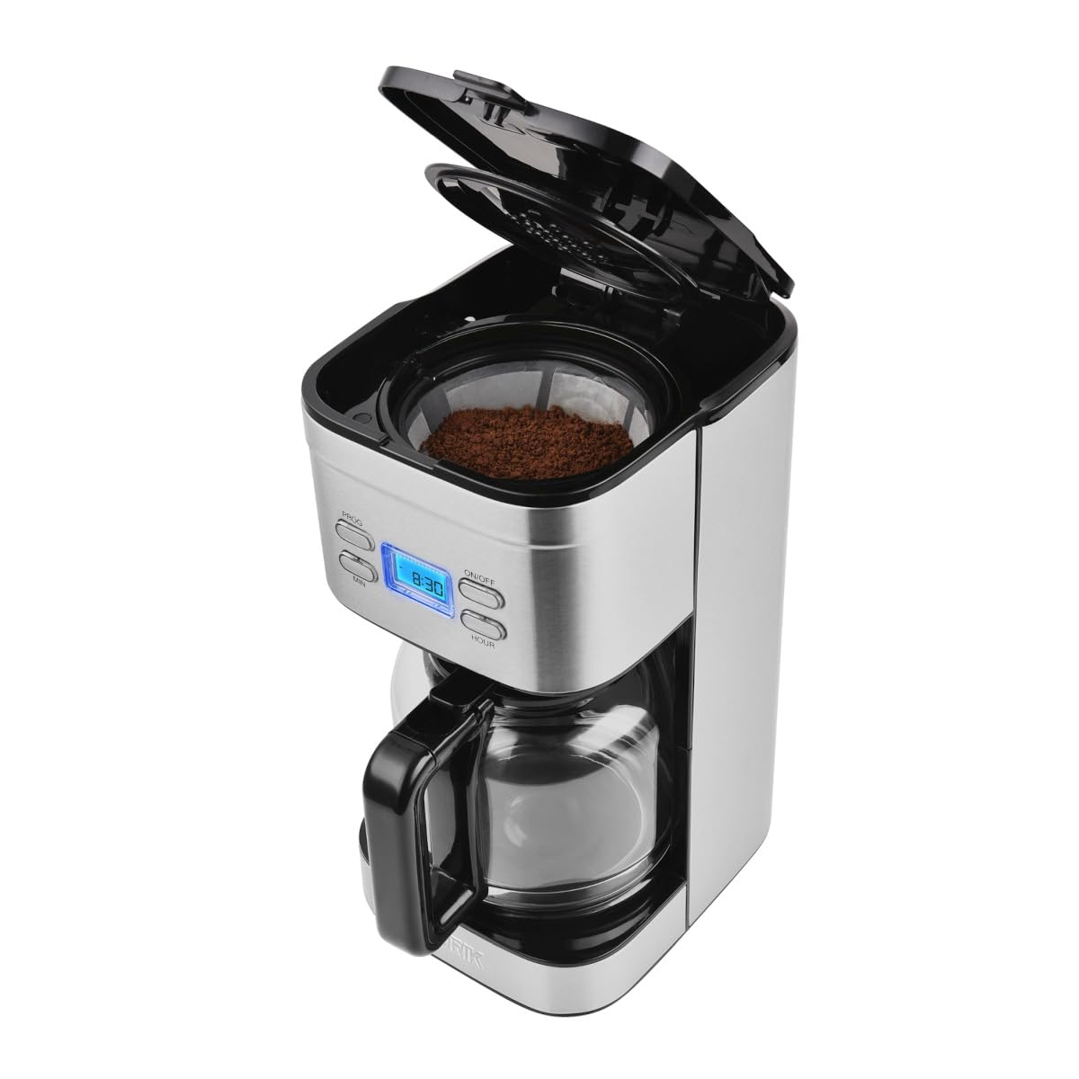 CV Directo Cafetera Electrica con Filtro Permanente 12 Tazas Programable Auto- Brew Kalorik Jarra 1.5 Lts Tecnologia de Goteo Cafeteras Electricas Oficina Hogar Cafe Americano Pantalla Digital LCD