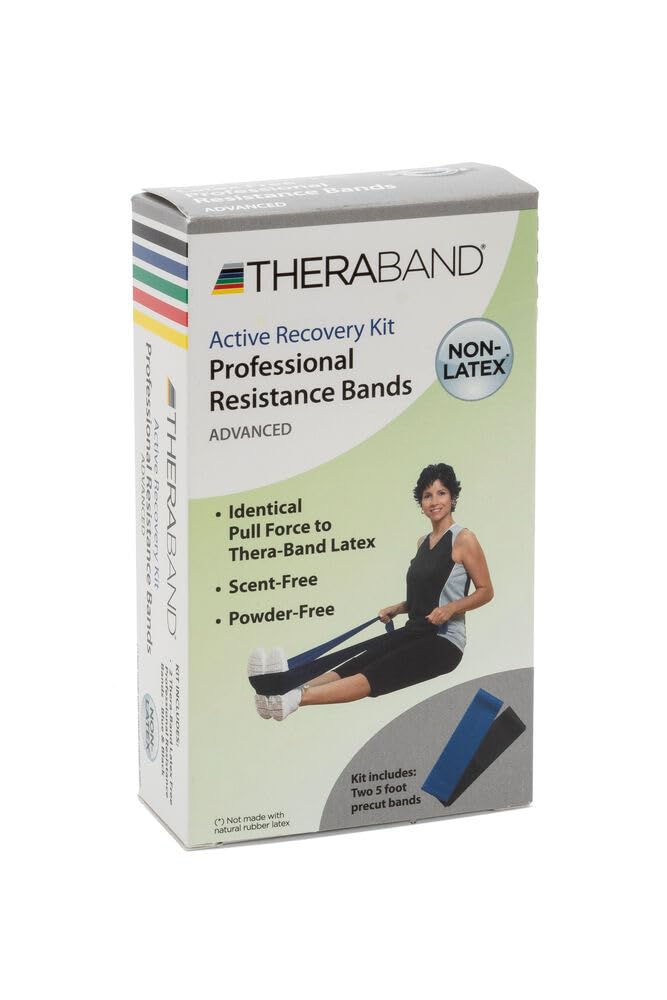 Juego de Bandas de Resistencia TheraBand Azul y Negro sin Látex para Ejercicios